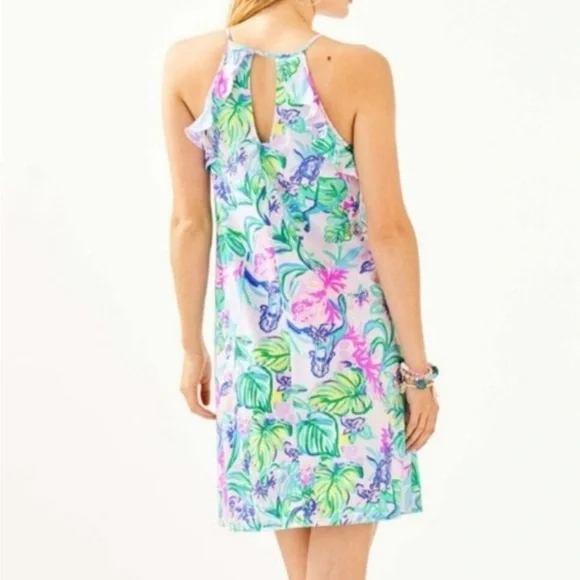 EUC- Lilly Pulitzer Billie Ruffle Amethyst Tint Mermaid Sleeveless Dress - Picture 3 of 6